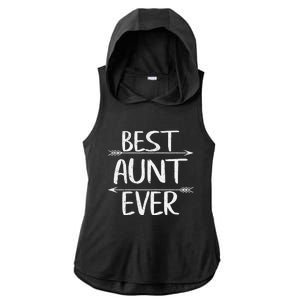 Womens Cute Mother's Day Funny Auntie Best Aunt Ever Ladies PosiCharge Tri-Blend Wicking Draft Hoodie Tank