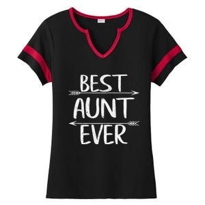 Womens Cute Mother's Day Funny Auntie Best Aunt Ever Ladies Halftime Notch Neck Tee