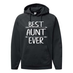 Womens Cute Mother's Day Funny Auntie Best Aunt Ever Performance Fleece Hoodie