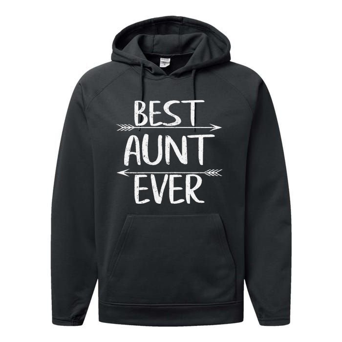 Womens Cute Mother's Day Funny Auntie Best Aunt Ever Performance Fleece Hoodie