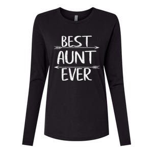 Womens Cute Mother's Day Funny Auntie Best Aunt Ever Womens Cotton Relaxed Long Sleeve T-Shirt