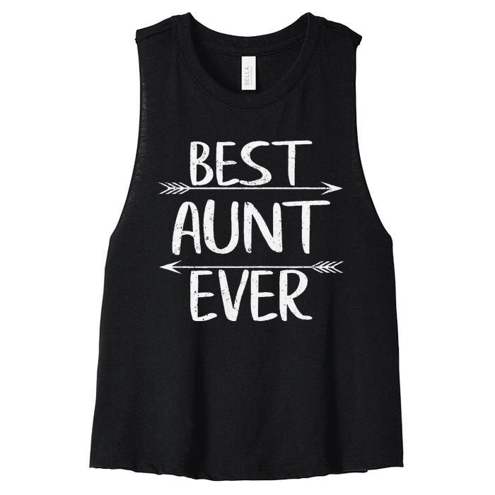 Womens Cute Mother's Day Funny Auntie Best Aunt Ever Women's Racerback Cropped Tank