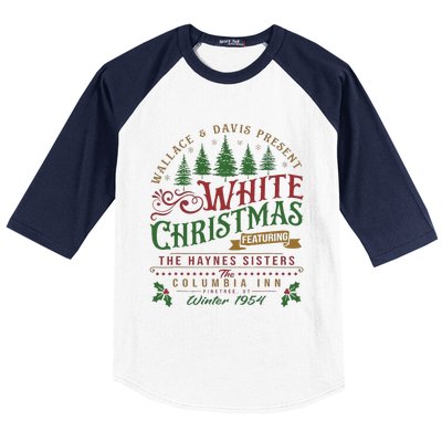 White Christmas Movie 1954 Xmas Song Haynes Sisters Xmas Baseball Sleeve Shirt