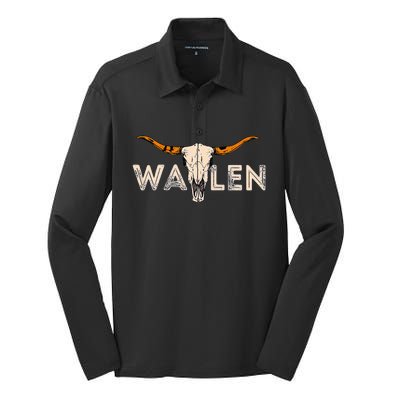 Western Country Music Girl Bull Skull Silk Touch Performance Long Sleeve Polo