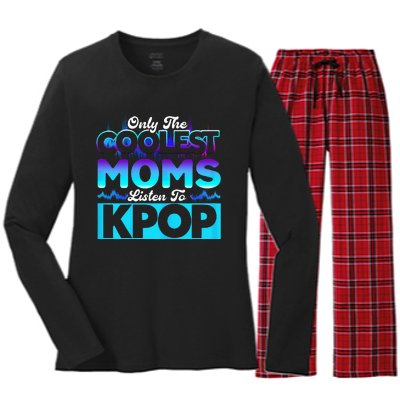 Womens Coolest Moms Listen To Kpop Kpop Merch Women's Long Sleeve Flannel Pajama Set 