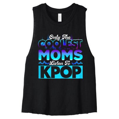 Womens Coolest Moms Listen To Kpop Kpop Merch Women's Racerback Cropped Tank