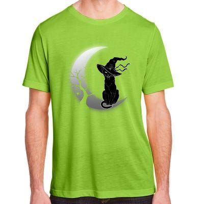 Witch Cat Moon Halloween Adult ChromaSoft Performance T-Shirt