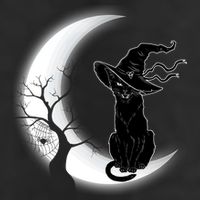 Witch Cat Moon Halloween Cool Comfort Performance Bucket Hat