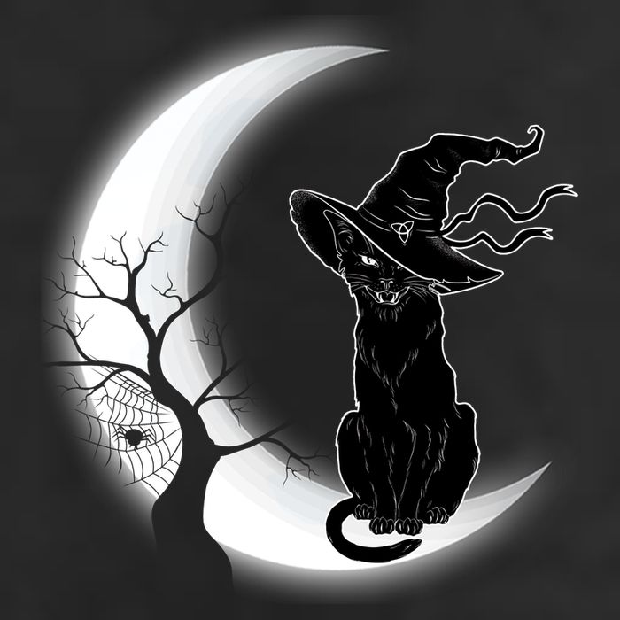 Witch Cat Moon Halloween Cool Comfort Performance Bucket Hat