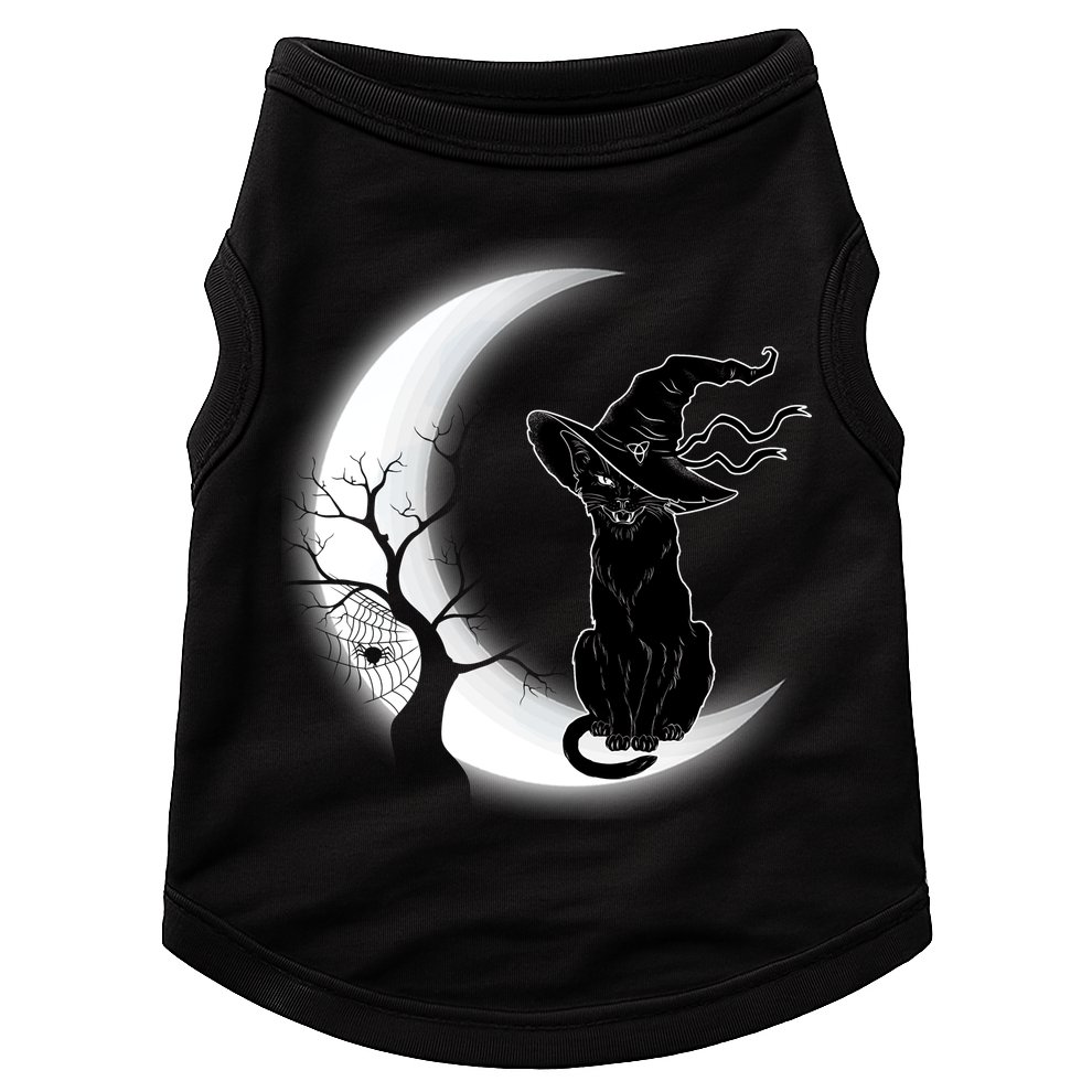 Witch Cat Moon Halloween Doggie Tank
