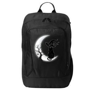 Witch Cat Moon Halloween City Backpack