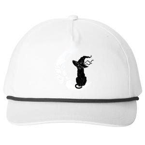 Witch Cat Moon Halloween Snapback Five-Panel Rope Hat