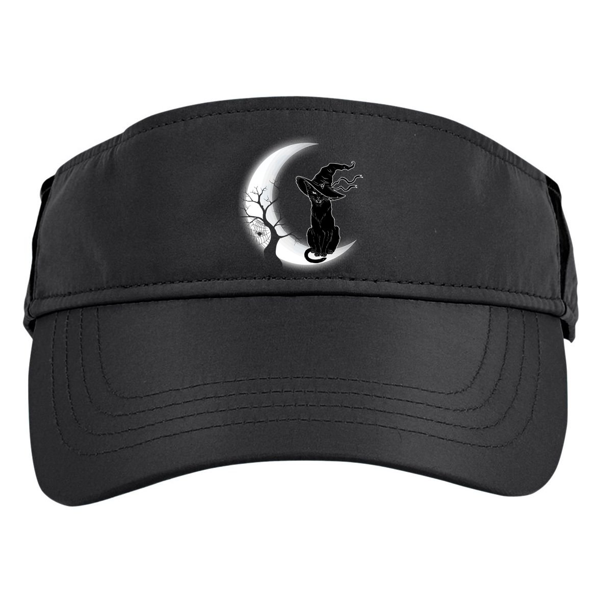 Witch Cat Moon Halloween Adult Drive Performance Visor