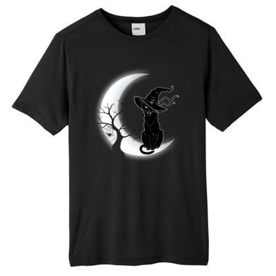 Witch Cat Moon Halloween Tall Fusion ChromaSoft Performance T-Shirt