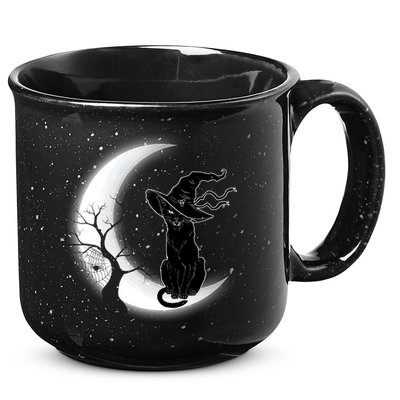 Witch Cat Moon Halloween 15oz Campfire Ceramic Mug