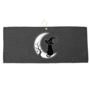 Witch Cat Moon Halloween Large Microfiber Waffle Golf Towel