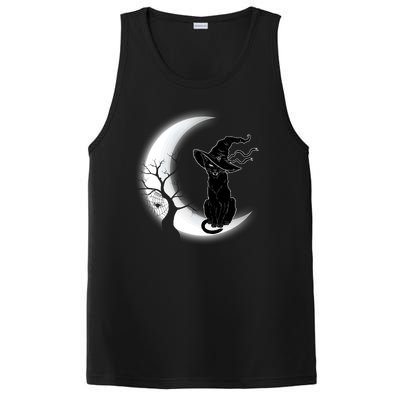 Witch Cat Moon Halloween PosiCharge Competitor Tank