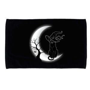 Witch Cat Moon Halloween Microfiber Hand Towel