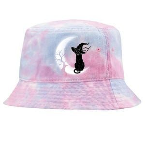 Witch Cat Moon Halloween Tie-Dyed Bucket Hat