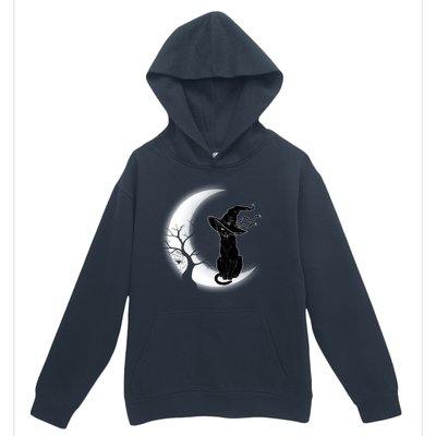 Witch Cat Moon Halloween Urban Pullover Hoodie