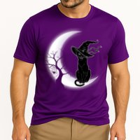 Witch Cat Moon Halloween Cooling Performance Crew T-Shirt