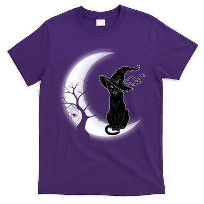 Witch Cat Moon Halloween T-Shirt