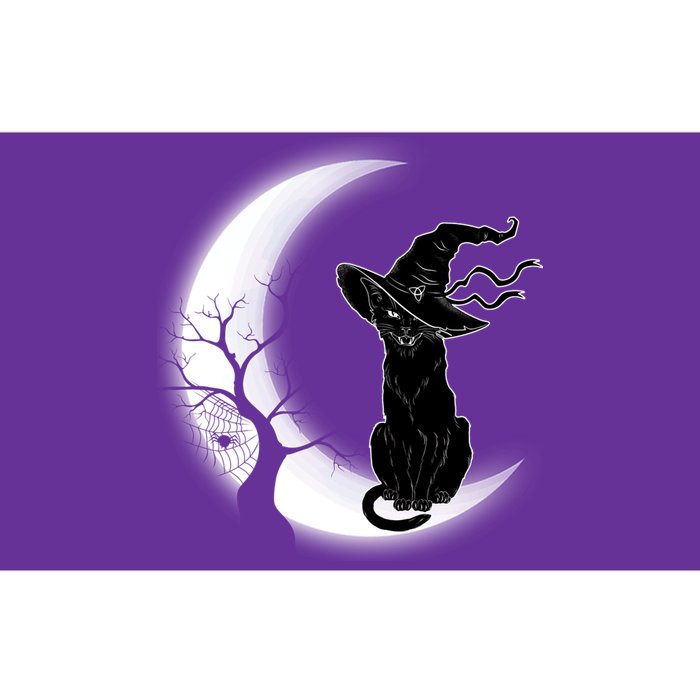 Witch Cat Moon Halloween Bumper Sticker