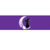 Witch Cat Moon Halloween Bumper Sticker