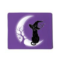 Witch Cat Moon Halloween Mousepad