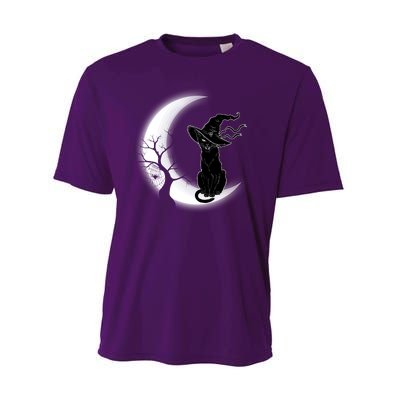 Witch Cat Moon Halloween Performance Sprint T-Shirt