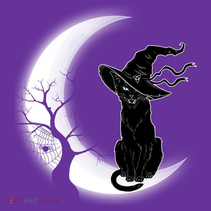 Witch Cat Moon Halloween Youth Performance Sprint T-Shirt
