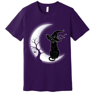 Witch Cat Moon Halloween Premium T-Shirt