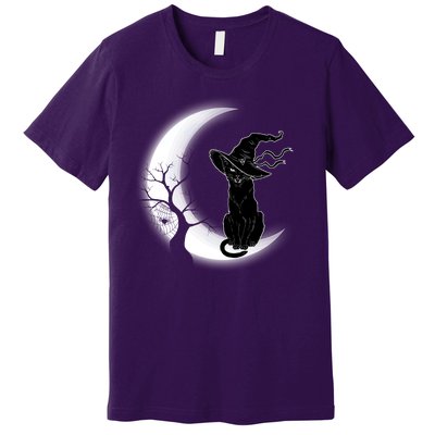 Witch Cat Moon Halloween Premium T-Shirt