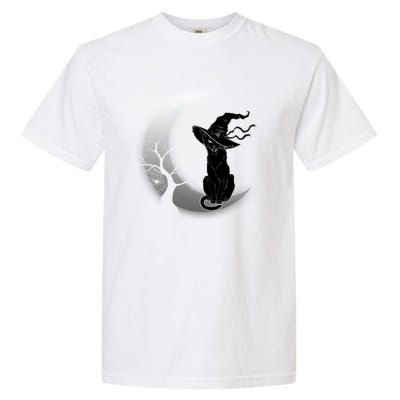 Witch Cat Moon Halloween Garment-Dyed Heavyweight T-Shirt