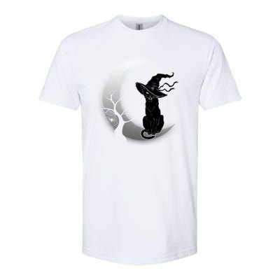 Witch Cat Moon Halloween Softstyle CVC T-Shirt