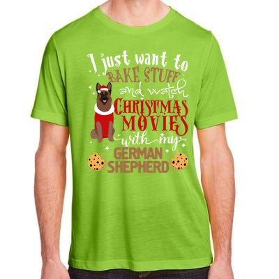 Watch Christmas Movies With My Ger Shepherd Dog Lover Cool Gift Adult ChromaSoft Performance T-Shirt