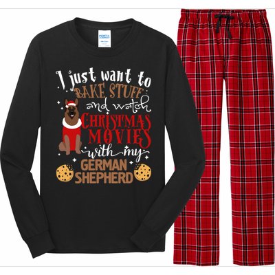 Watch Christmas Movies With My Ger Shepherd Dog Lover Cool Gift Long Sleeve Pajama Set