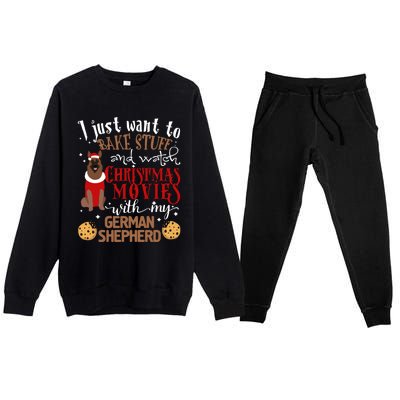 Watch Christmas Movies With My Ger Shepherd Dog Lover Cool Gift Premium Crewneck Sweatsuit Set