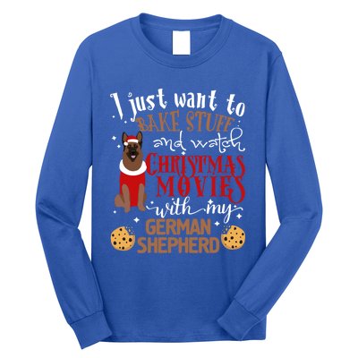 Watch Christmas Movies With My Ger Shepherd Dog Lover Cool Gift Long Sleeve Shirt