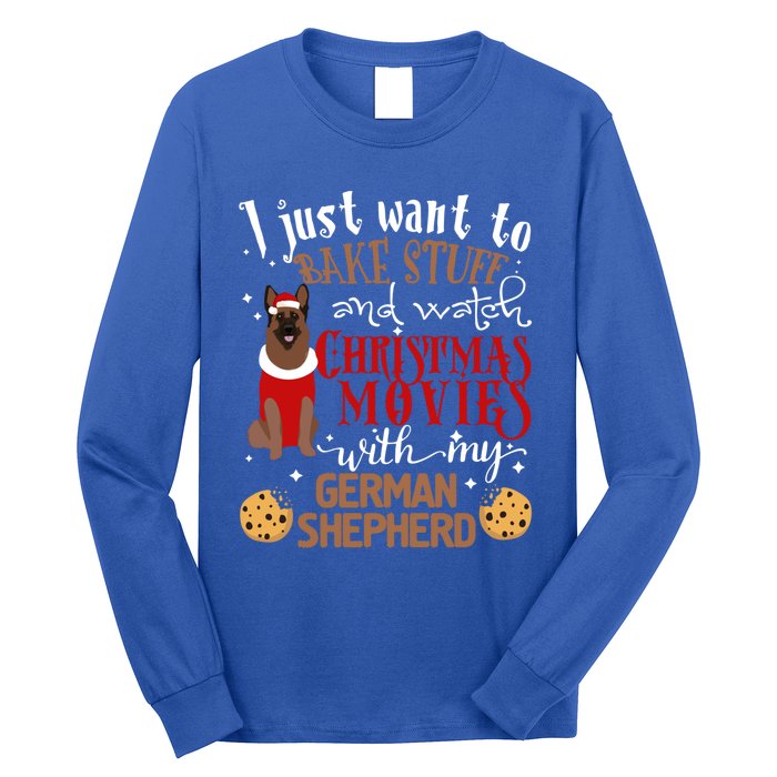 Watch Christmas Movies With My Ger Shepherd Dog Lover Cool Gift Long Sleeve Shirt