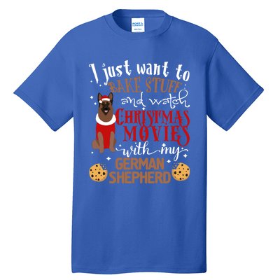 Watch Christmas Movies With My Ger Shepherd Dog Lover Cool Gift Tall T-Shirt