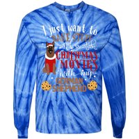 Watch Christmas Movies With My Ger Shepherd Dog Lover Cool Gift Tie-Dye Long Sleeve Shirt