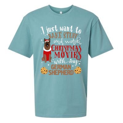 Watch Christmas Movies With My Ger Shepherd Dog Lover Cool Gift Sueded Cloud Jersey T-Shirt