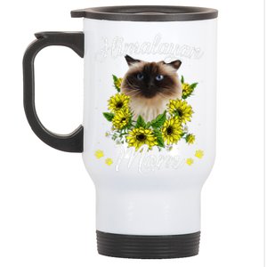 Womens Cat Mom Mother's Day Gifts Sunflower Himalayan Mom Stainless Steel Travel Mug