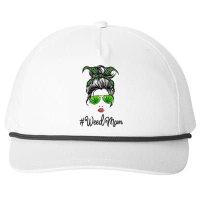 Womens Classy Mom Life With Leopard Mom Marijuana Weed Lover Snapback Five-Panel Rope Hat