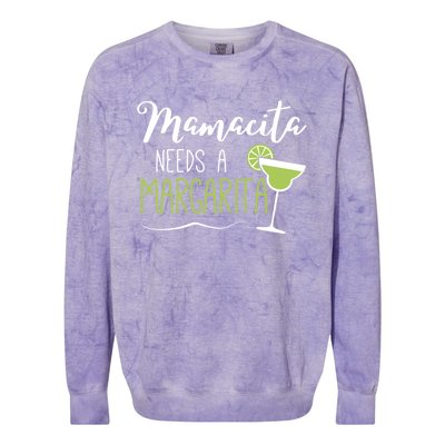 Wo Cute Margaritas Senoritas Mamacita Needs A Margarita Great Gift Colorblast Crewneck Sweatshirt