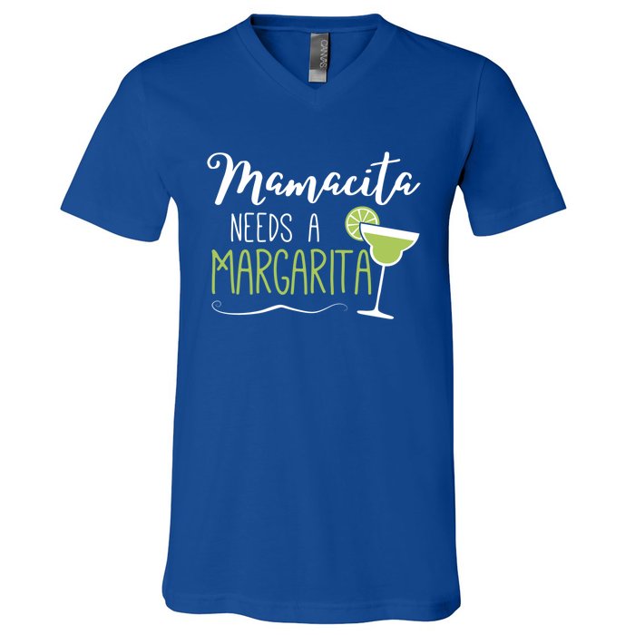 Wo Cute Margaritas Senoritas Mamacita Needs A Margarita Great Gift V-Neck T-Shirt