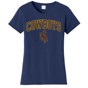 Wyoming Cowboys Cowboys Arch And Logo Gift Women's T-Shirt