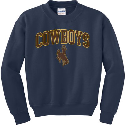 Wyoming Cowboys Cowboys Arch And Logo Gift Kids Sweatshirt