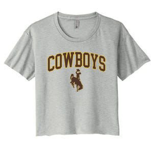 Wyoming Cowboys Cowboys Arch And Logo Gift Women's Crop Top Tee